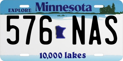MN license plate 576NAS