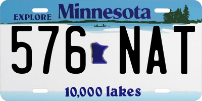 MN license plate 576NAT