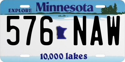 MN license plate 576NAW