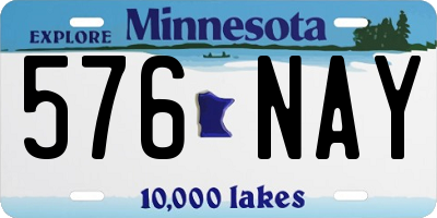 MN license plate 576NAY