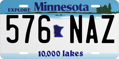 MN license plate 576NAZ