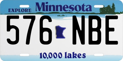 MN license plate 576NBE