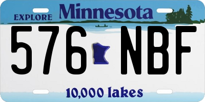 MN license plate 576NBF