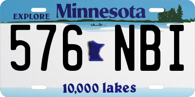 MN license plate 576NBI