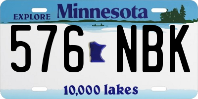 MN license plate 576NBK