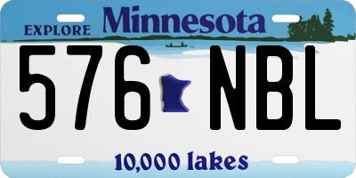 MN license plate 576NBL