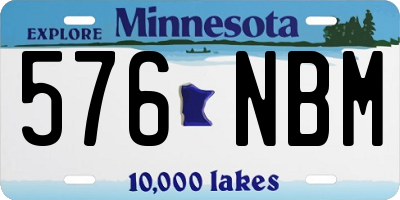 MN license plate 576NBM