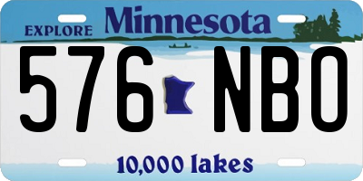MN license plate 576NBO