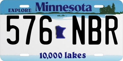 MN license plate 576NBR