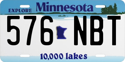 MN license plate 576NBT