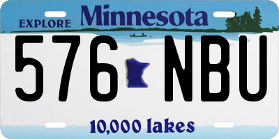 MN license plate 576NBU