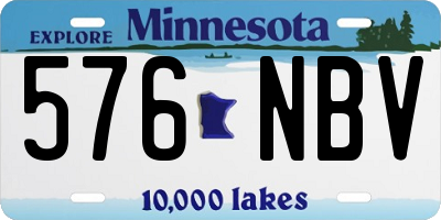 MN license plate 576NBV