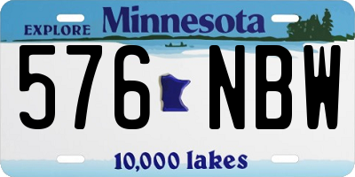 MN license plate 576NBW