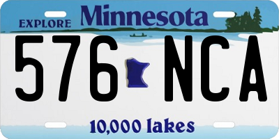 MN license plate 576NCA