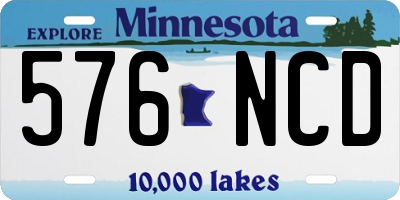 MN license plate 576NCD
