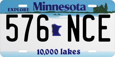 MN license plate 576NCE