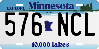 MN license plate 576NCL