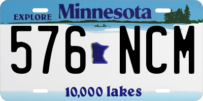 MN license plate 576NCM