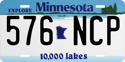 MN license plate 576NCP