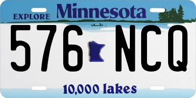 MN license plate 576NCQ