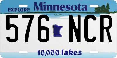 MN license plate 576NCR