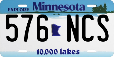 MN license plate 576NCS