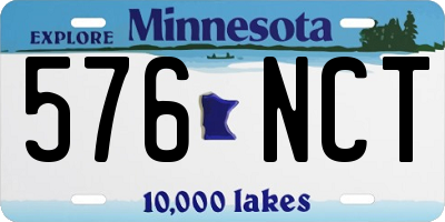 MN license plate 576NCT
