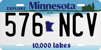 MN license plate 576NCV