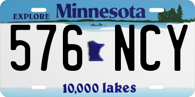 MN license plate 576NCY