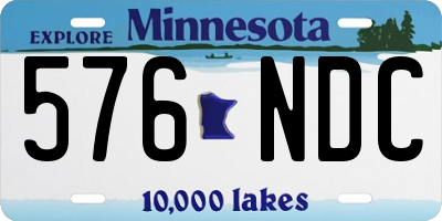 MN license plate 576NDC