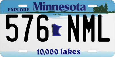 MN license plate 576NML