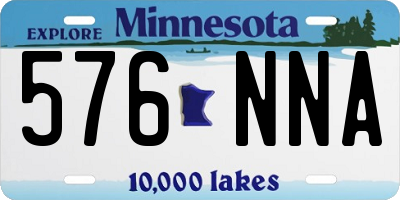 MN license plate 576NNA