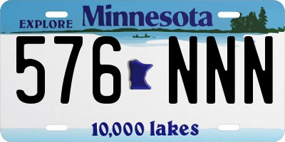 MN license plate 576NNN