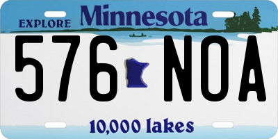 MN license plate 576NOA