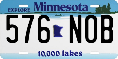 MN license plate 576NOB