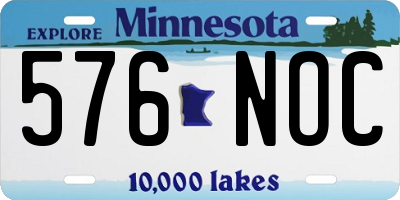 MN license plate 576NOC