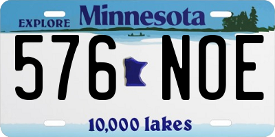 MN license plate 576NOE