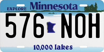 MN license plate 576NOH