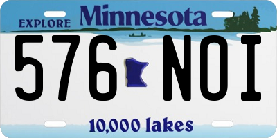 MN license plate 576NOI