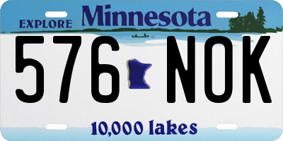 MN license plate 576NOK