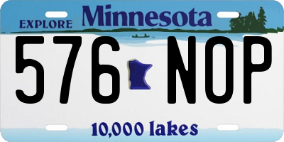 MN license plate 576NOP