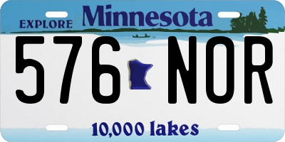 MN license plate 576NOR