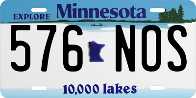 MN license plate 576NOS