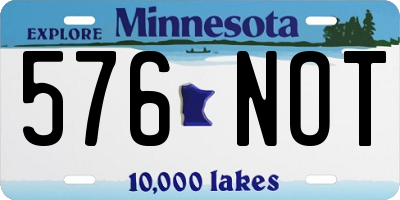 MN license plate 576NOT