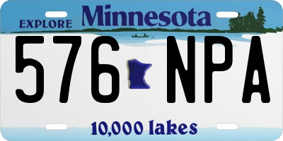 MN license plate 576NPA