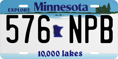 MN license plate 576NPB