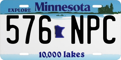 MN license plate 576NPC