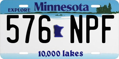 MN license plate 576NPF