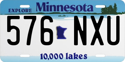 MN license plate 576NXU