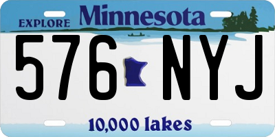 MN license plate 576NYJ